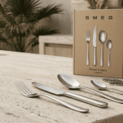 طقم أدوات مائدة سميج (4 قطع) & SMEG Dinner Cutlery (4-Piece Set)