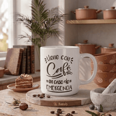 كوب "املأ بالقهوة في حالة الطوارئ" (أبيض) & "Fill with Coffee in Case of Emergency" Mug (White)