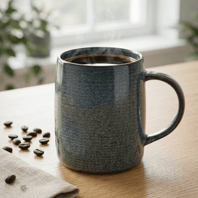كوب سيراميك بلمسة ريفية متدرجة باللون الأزرق الداكن & : Dark Blue Rustic Gradient Ceramic Mug