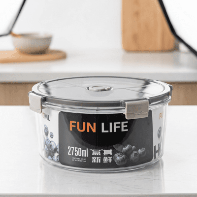 ​: حافظة طعام أكريليك دائرية -  Round Acrylic Food Container - 2750 