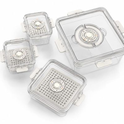 طقم علب حفظ أكريليك محكمة الغلق &ndash; 4 قطعAcrylic Airtight Storage Containers Set &ndash; 4 Pieces dern kitchen storage.
