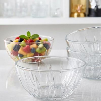 بوله تقديم زجاجية شفافة (قطعة واحدة) & Clear Glass Serving Bowl (Single Piece)
