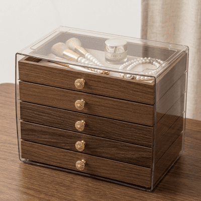 : صندوق منظم للأكسسوارات ومستحضرات التجميل (متعدد الأدراج). &  Jewelry and Cosmetics Organizer with Drawers.