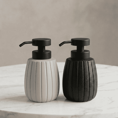موزع صابون سائل بتصميم مضلع  اختيار قطعه حسب اللون &  English: Ribbed Liquid Soap Dispenser