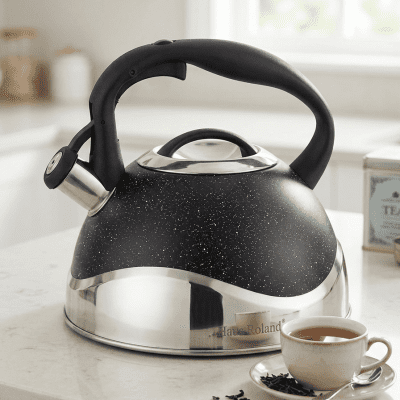غلاية شاي "هاوس رولاند" بمقبض وتصميم عصري.& Haus Roland Stovetop Whistling Kettle.