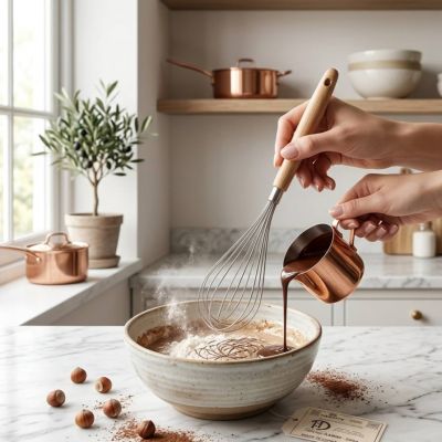 Professional Stainless Steel Balloon Whisk with Natural Beechwood Handle