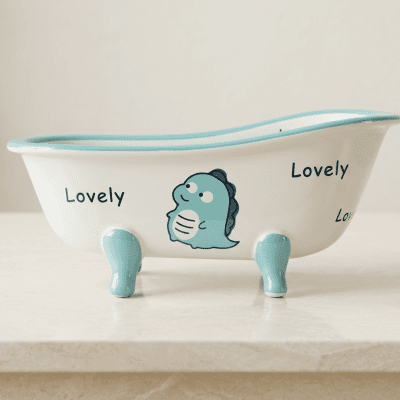 وعاء سيراميك بتصميم بانيو صغير (متعدد الاستخدامات)&  Mini Bathtub Ceramic Dish / Storage Bowl.