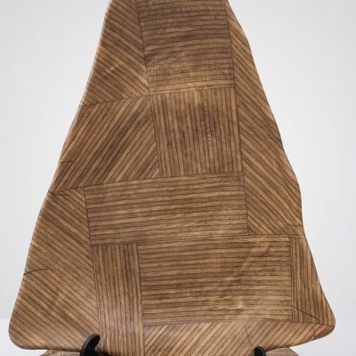 طبق تقديم ميلامين بنقشة خشبية (EN) Melamine Serving Plate with Wooden Pattern ​