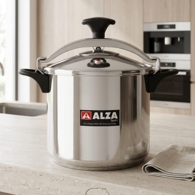 حلة الضغط الإسبانية الأصلية من "ALZA"، بسعة10 لتراً ومصنوعة من أجود أنواع الاستيل المقاوم للصدأ. الأداء الذي تحتاجينه لطهي أسرع وألذ، بجودة تدوم طويلاً. ​By English: Professionalism in your kitchen begins with the right tools. We present to you 