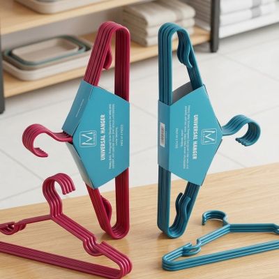  طقم شماعات ملابس بلاستيك عريضة 5 قطع "يونيفرسال" من إم ديزاين - فوشيااسم M-Design Universal Plastic Hangers Set (5 Pieces) - Fuchsia