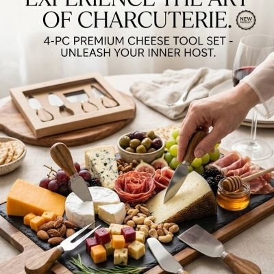 4-Piece Stainless Steel Cheese Knife & Tool Set