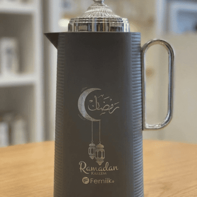 دلة (ترمس) حافظة للحرارة بتصميم رمضاني سعته 1 لتر  & Femiik Ramadan Kareem Thermal Carafe / Vacuum Flask.