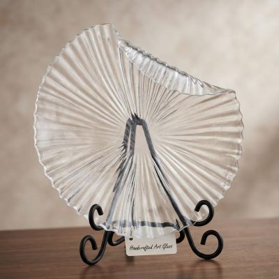 طبق زجاجي بخط فضي Glass plate with silver line