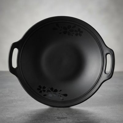 طبق ميلامين أسود فاخر Luxury black melamine plate