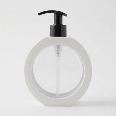 موزع صابون دائري بتصميم عصري - أبيض  Modern Round Soap Dispenser - White 