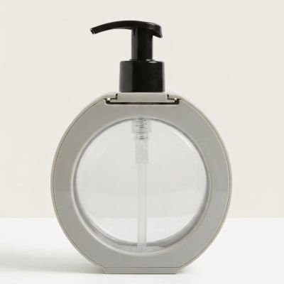 ​موزع صابون دائري بتصميم عصري - رمادي  Modern Round Soap