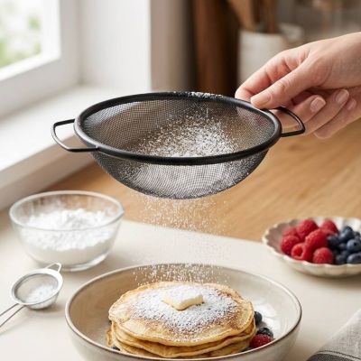 Professional Matte Black Fine Mesh Sieve & Flour Sifter