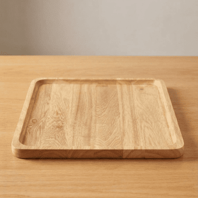 صينية تقديم مربعة من الخشب الطبيعي. مقاس 3  & : Square Natural Wooden Serving Tray.