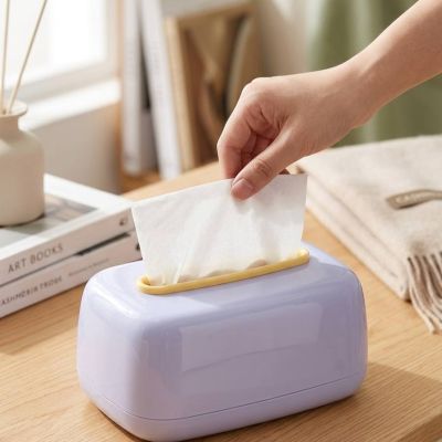 Minimalist Lavender & Pastel Yellow Tissue Box Cover