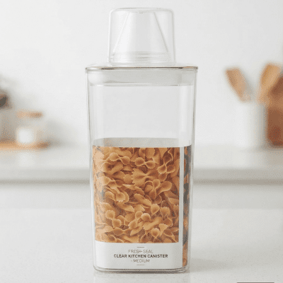 حافظة طعام مربعة شفافة بفتحة صب علSquare Transparent Food Storage Container with Top Pouring Spout