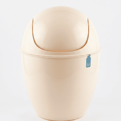 سلة مهملات بلاستيكية دائرية بغطاء متأرجح (قلاب). Circular Plastic Waste Bin with Swing 