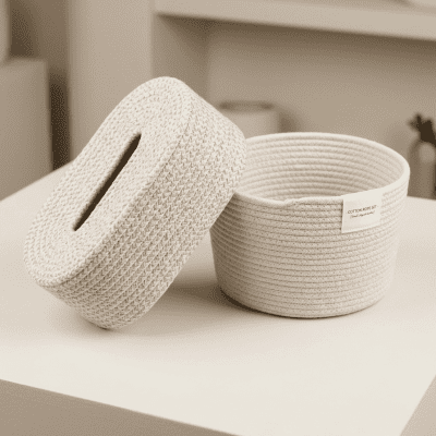 طقم منظم مكتب فاخر مع علبة مناديل& Luxury Desk Organizer Set with Tissue Box