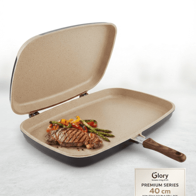 جريل مزدوج غير لاصق "بريميوم سيريس" - مقاس 40 سم ​Premium Series Non-Stick Double Grill Pan - 40 cm
