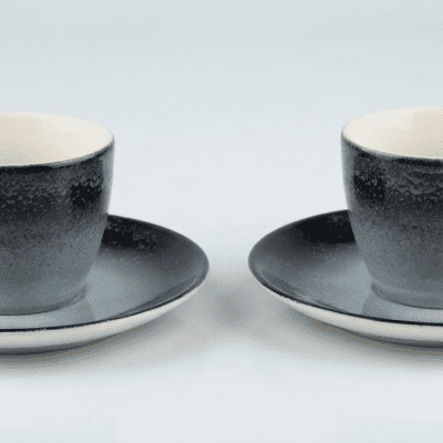 طقم فناجين قهوة إسبريسو عدد 2 - تصميم التدرج اللوني الأزرق ​Set of 2 Espresso Coffee Cups - Blue Gradient Design