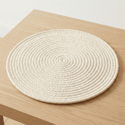 مفرش أطباق دائري من الحبال المنسوجة  &  Round Woven Rope Placemat
