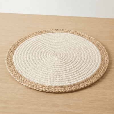 مفرش أطباق دائري منسوج ثنائي اللون  &  Two-Tone Woven Round Placemat