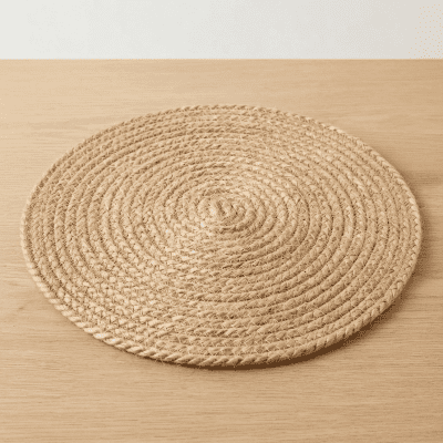 مفرش أطباق دائري من حبال الجوت الطبيعية  &  Natural Jute Rope Round Placemat