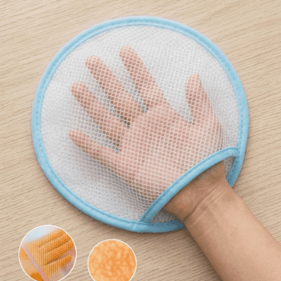 فاز ليفة استحمام وتقشير دائرية مزدوجة الجوانب.& Double-Sided Round Exfoliating Bath Mitt & Shower Loofah