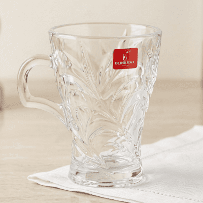  طقم مجات زجاجية مموجة بلينكماكس (6 قطع)  Blinkmax Wave Patterned Glass Mug Set (6 Pieces)
