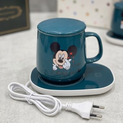 طقم كوب (مج) سيراميك مع قاعدة تسخين كهربائية ذكية.  & : Ceramic Mug with Electric Smart Heating Coaster Set / Mug Warmer Set.