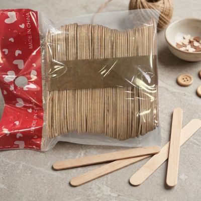 ملاعق خشبية مسطحة قصيره  للآيس كريم  &  Flat Wooden Ice Cream Spoons