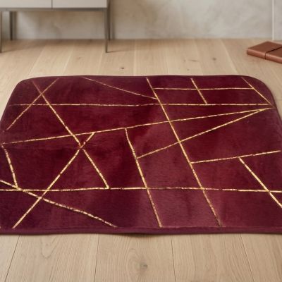 سجادة عصرية بتصميم هندسي وخطوط ذهبية  & : Modern Geometric Design Rug with Gold Accents