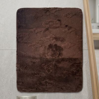 مشاية حمام "إف آند دي لوكس" - لون شوكولاتة & : F&D Luxe Bath Collection - Mangum Embossed Bath Mat (Chocolate)