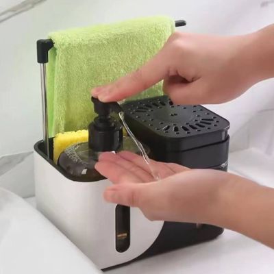 Hand and dish soap dispenser set with sponge ksh 1300
