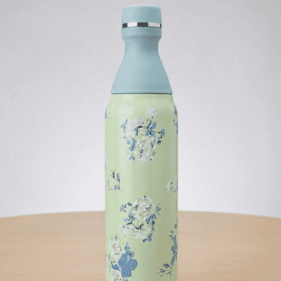 زجاجة مياه معزولة (زمزمية) بنقوش زهرية.  &  Floral Insulated Water Bottle.