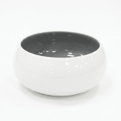 وعاء سيراميك دائري (أبيض &times; رمادي)  Round Ceramic Bowl (White x Grey)