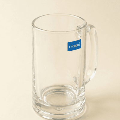 مج زجاجي شفاف أوشن بمقبض - سعة 357 مل.Ocean Clear Glass Mug with Handle - 357ml.
