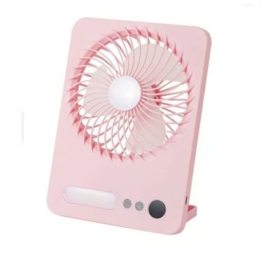 مروحة مكتب صغيرة محمولة بثلاث سرعات مع أضواء LED قابلة لإعادة الشحن عبر USB