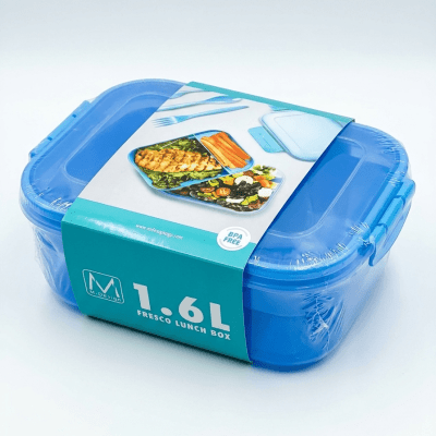لانش بوكس فريسكو علبة غداء من إم ديزاين &ndash; 1.6 لتر (أزرق)بالإنجليزية: M-Design Fresco&trade; Lunch Box Container &ndash; 1.6L (Blue)
