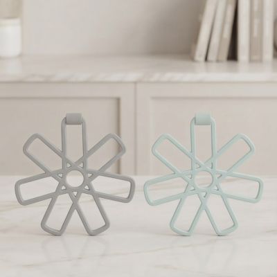 قواعد عزل حراري سيليكون بتصميم هندسي (حوامل أواني ساخنة). بالقطعه   & Silicone Geometric Trivets (Hot Pads for Pots and Pans).