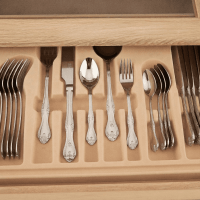 طقم أدوات مائدة فاخر (86 قطعة) - ستانلس ستيل  Luxury Cutlery Set (86 Pieces) - Stainless Steel