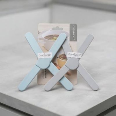 قاعدة عزل حراري سيليكون قابلة للطي على شكل حرف X (ماركة casasunco).  بالقطعه  & Folding X-Shaped Silicone Trivet (casasunco Brand).
