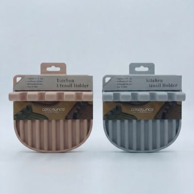 مسند ومنظم ملاعق وأدوات المطبخ سيليكون (ماركة casasunco).بالقطعه   & Silicone Kitchen Utensil Rest & Holder (casasunco Brand).