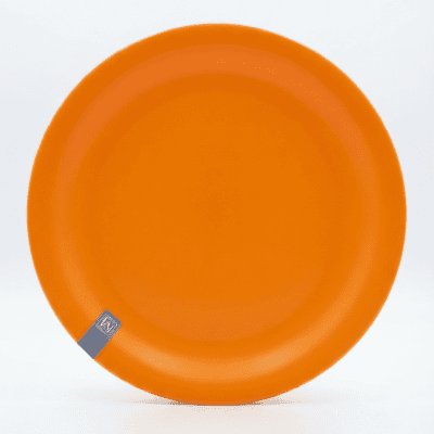 طبق تقديم دائري من البلاستيك - لون برتقالي - مقاس 26 سم  Plastic Round Serving Plate - Orange - 26 cm Size