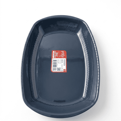 طبق تقديم ميلامين مستطيل لون رمادي داكن.Dark Gray Rectangular Melamine Serving Platter.