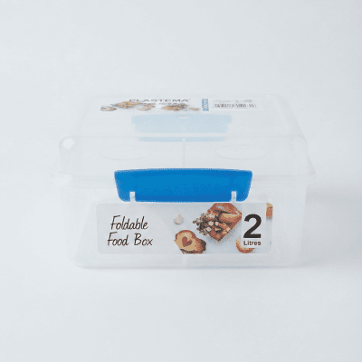 علبة حفظ طعام قابلة للطي "بلاستيما" - سعة 2 لتر. PLASTEMA Foldable Food Box - 2 Litre Capacity.